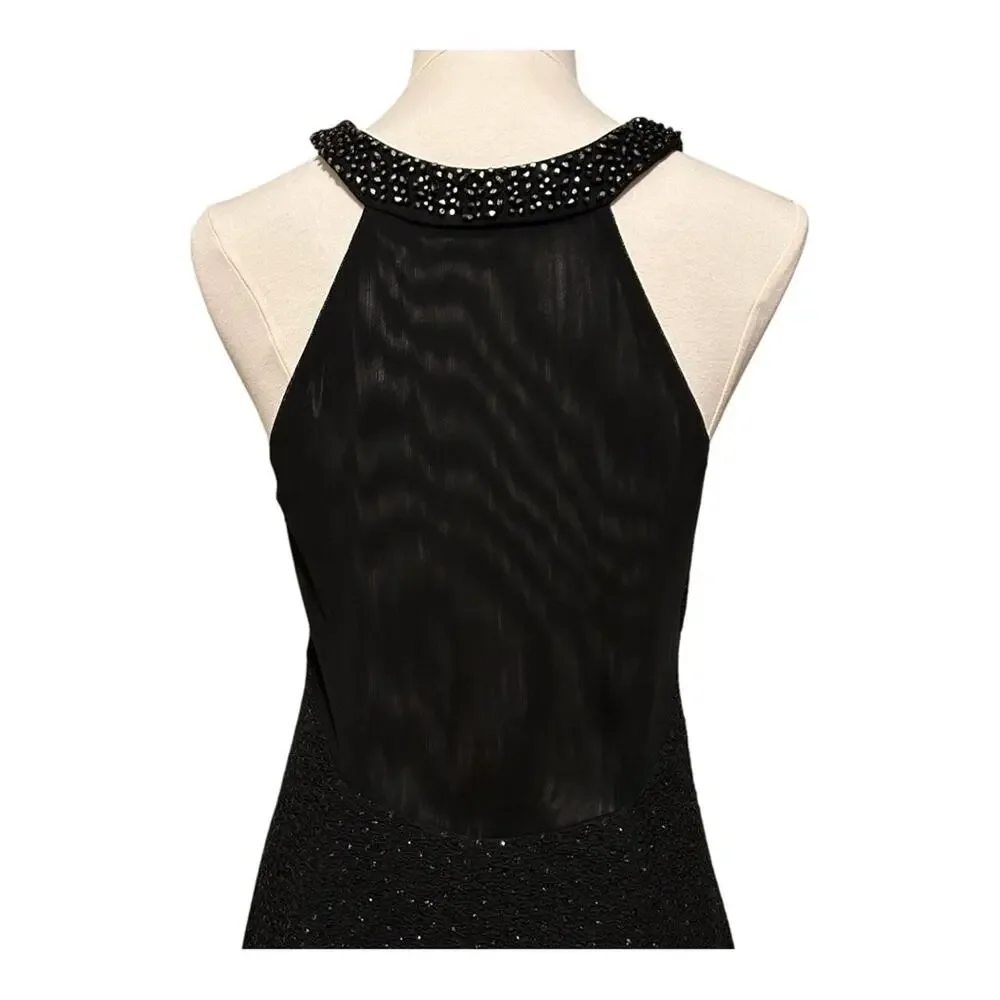 Betsy & Adam Black Sparkly Dress, Size 12, Beaded, Mini, Dinner, Gown, Prom - Picture 4 of 12
